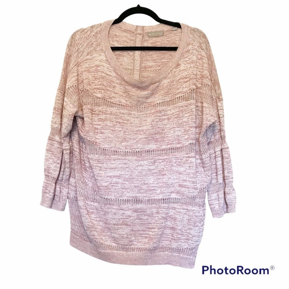 Evolution by Cyrus Heathered Pink Knit Sweater Top XL